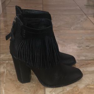 Cynthia Vincent fringe booties